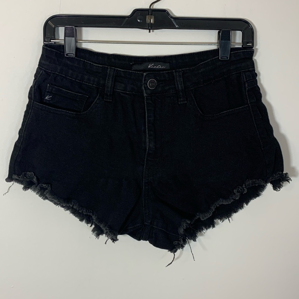 KanCan Black Frayed Hem Women Shorts